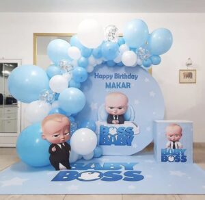 Фотозона на детский день рождения «Босс Молокосос»