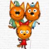 Набор шаров на детский праздник с героями мультфильмов «Дружные Три Кота»