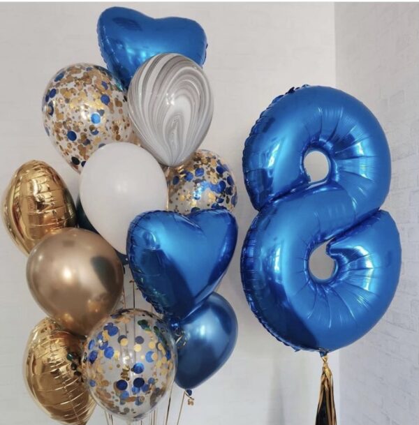 Набор воздушных шариков на день рождения 8 лет – «Грандиозный»