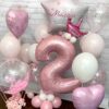 Готовое решение для оформления шарами фотозоны на день рождения 2 года – «Розовый градиент»