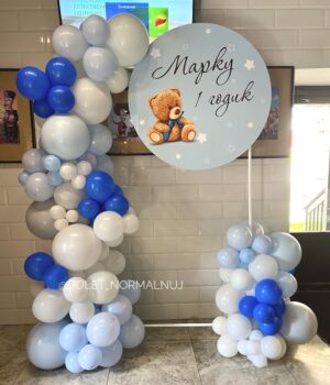 Фотозона на детский день рождения с воздушными шарами «Милый Мишка»