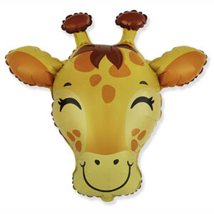 Фольгированный гелиевый шарик «Голова жирафика» 70 см