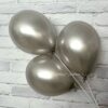 Латексные воздушные шары 10шт «Серебро металлик и белый» 35 см 11199
