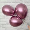 Латексный гелиевый шар на праздник «Хром Розовый» 35 см 11222