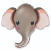 Фольгированный гелиевый шарик «Голова слоника» серая 78 см