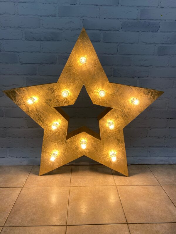 Светящаяся звезда для украшения праздника 95 см Золото (аренда)