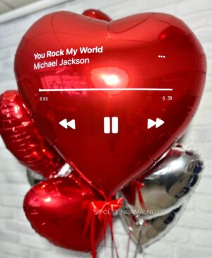 Воздушный шар на праздник «Сердце с любимой песней», красное, 81 см