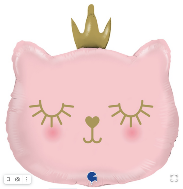 Фольгированный шар с гелием «Кошка-принцесса розовая» 66 см