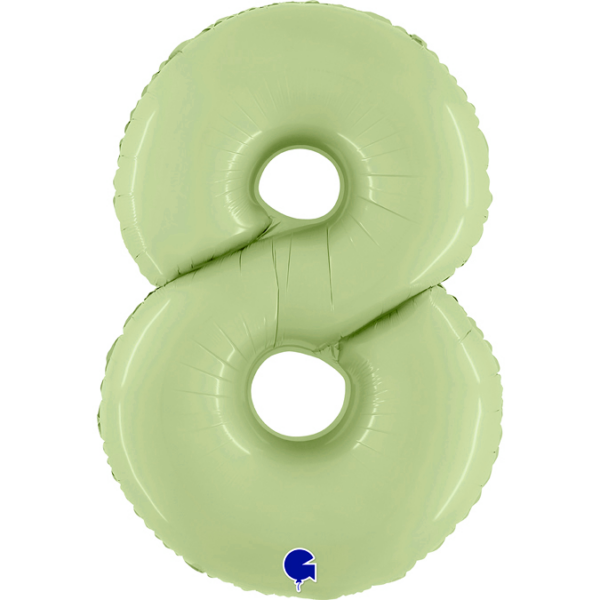 Воздушный шар для украшения праздника «Цифра 8», Оливковый 102 см