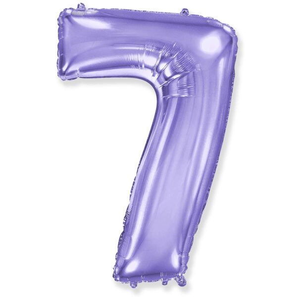Воздушный шар для украшения праздника «Цифра 7», Сиреневый 102 см