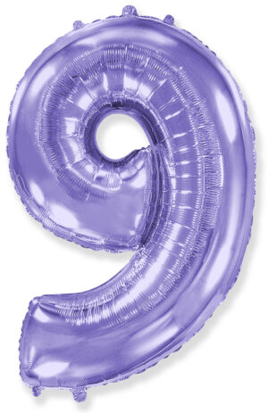 Воздушный шар для украшения праздника «Цифра 9», Сиреневый 102 см