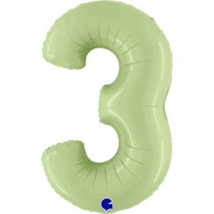 Воздушный шар для украшения праздника «Цифра 3», Оливковый 102 см