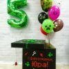 Коробка с шарами черная на день рождения «В стиле Майнкрафт»