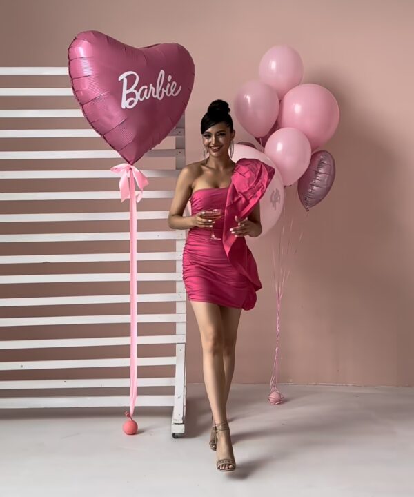Набор шаров с огромном сердцем Barbie 91см